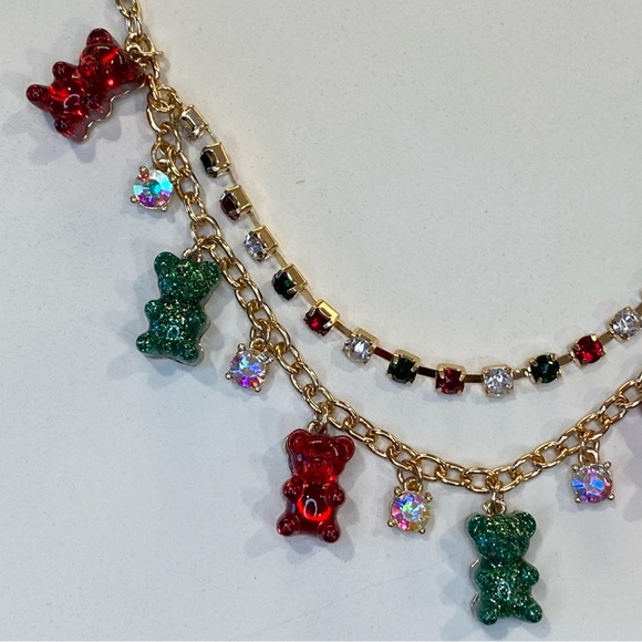 Betsey Johnson Christmas Gummy Bears Necklace & Bracelet Set - Picture 7 of 8
